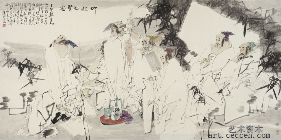 竹林七贤图 248×124cm 2009年